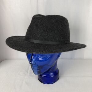 Goodfellow & Co Wide Brim 100% Wool Felt Hat Fedora Charcoal Gray Size L/XL